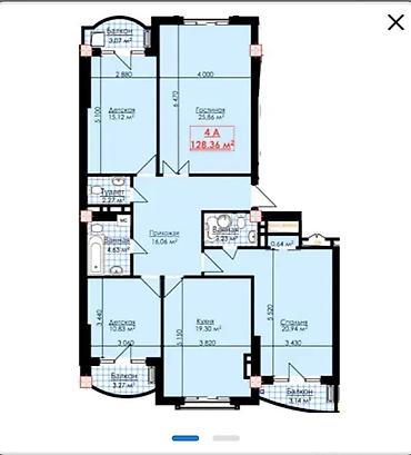 Продажа квартир: 2 комнаты, 88 м², Политех Элитка, 5 этаж, ПСО (под самоотделку) — 5
