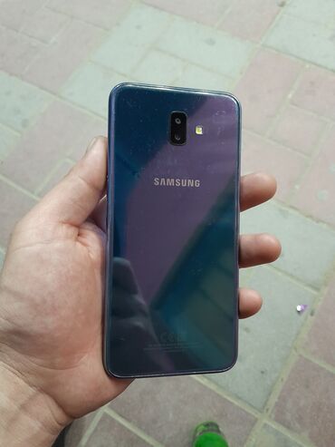 samsunq tel: Samsung Galaxy J6 Plus, 32 ГБ, цвет - Голубой, Отпечаток пальца