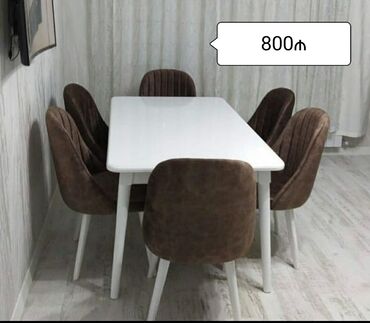 madeyra mebel stol stul: Qonaq otağı üçün, Yeni, Açılan, Dördbucaq masa, 6 stul, Azərbaycan