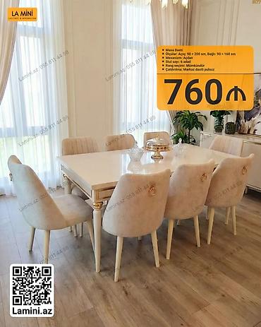 Ev və bağ: Məhsul: Masa dəsti - Masa ölçüləri: Açıq 90 × 200 sm, bağlı 90 × 160 — 1