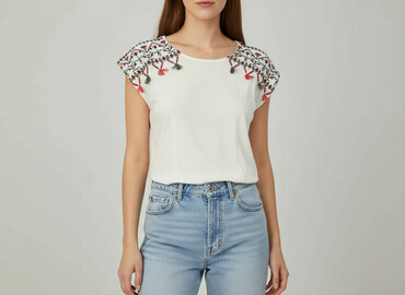 embroidery t shirty: T-shirt damski, rozmiar M