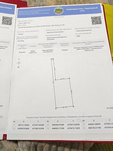 участок иссык кол: 70 соток, Для строительства, Красная книга — 4
