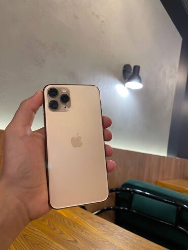 купить золотой номер: IPhone 11 Pro, Колдонулган, 256 ГБ, Алтын, Каптама, Кабель, 91 %