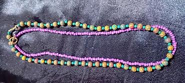 Ogrlice: Ručno rađene ogrlice – razni modeli - Set od zlatno‑braon perli — 39