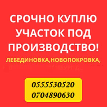 земельный участок карабалта: Куплю земельный участок 10-20 соток, под производство в с. Лебединовка