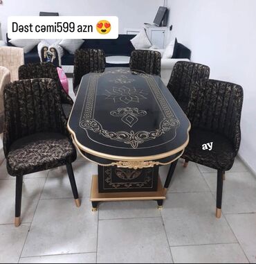 Dolablar: Qonaq otağı üçün, Oval masa, 6 stul