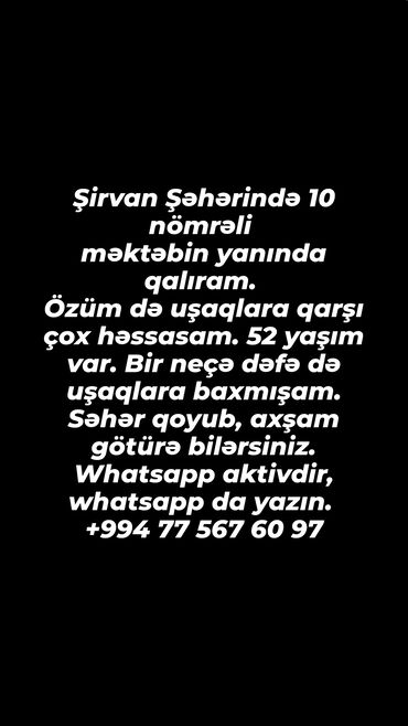 Digər ixtisaslar: Whatsapp da yazın