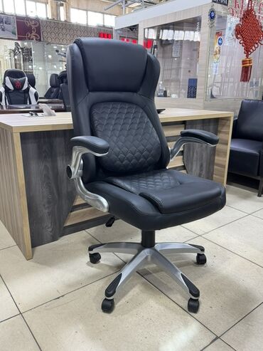 Офисные кресла: Офисное кресло, Новый, С колесиками, цвет - Черный, Экокожа, Бесплатная доставка, Платная доставка — 4