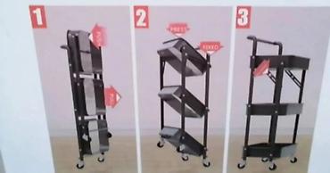 dvokrilni ormar forma ideale: Preklopna kolica sa 3 police na točkićima - Kompaktna, sklopiva — 1