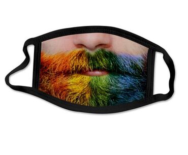 борода: Веселая маска для лица модная 3D - ЦВЕТНАЯ СЪЕМНАЯ Борода