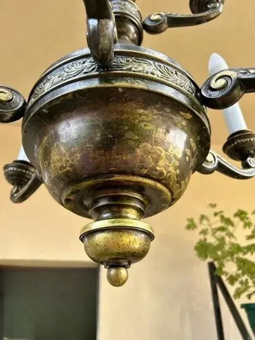 RS - Antique Chandeliers: Stari mesingani luster - 9 sijalica - MOGUĆ PREVOZ U dobrom stanju 💎 — 9