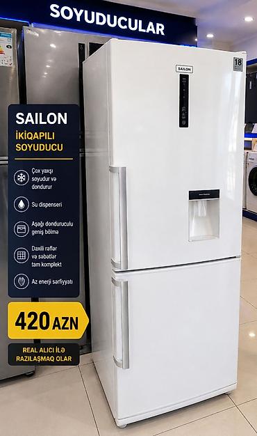 soyuducu 2 ci əl: SAILON ikiqapılı soyuducu Ağ rəngli, sadə və funksional dizayna malik — 1