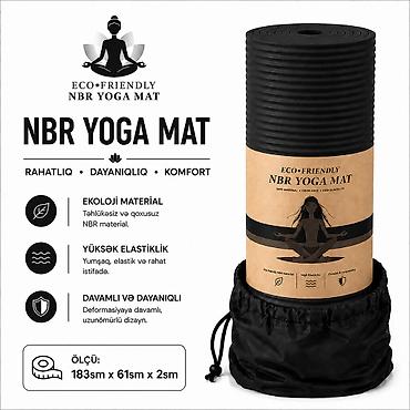 №: 9322 Məhsulun adı: NBR Yoqa Matı Qara, Daşıma Çantası ilə Brend: No