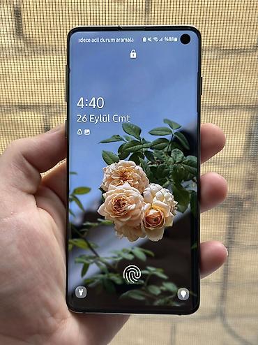 Samsung Galaxy S10, 128 GB, rəng - Qara, Barmaq izi, Simsiz şarj, İki sim kartlı