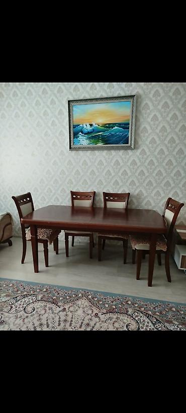 Для гостиной, Б/у, Прямоугольный стол, 6 стульев at lalafo.az Для гостиной, Б/у, Прямоугольный стол, 6 стульев
