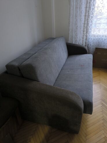 akril na platnu tehnika: Three-seat sofas, Textile, color - Grey, Used