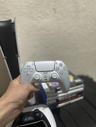 PS5 (Sony PlayStation 5): Ps 5 slim disc (2115) + 10 игр + 2 джойстика. В новом состоянии — 5