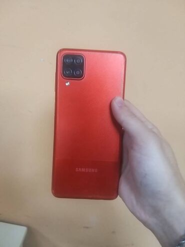 samsung notebooklar: Samsung Galaxy A12, 64 GB, rəng - Qırmızı, Barmaq izi