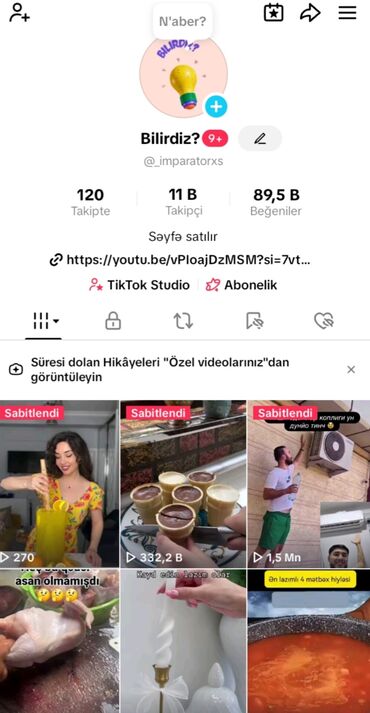 uber taksi elaqe nomresi: Tiktok hesabı satılır 11 min nəfər takipçi var