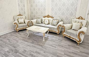 saray mebel: Yeni, Klassik divan, 2 kreslo, Bazasız, Açılmayan — 1