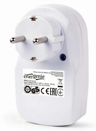 Utikači: Energenie 2-port USB punjač sa prolaznom AC utičnicom - Tip: zidni — 1