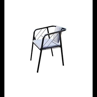 usdular: Paslanmaz Polad Stul EFM-0180 – Qara/Boz (80x45x40 sm) Müasir — 1