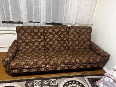 раскладной диван бу: Диван-кровать, цвет - Коричневый, Б/у