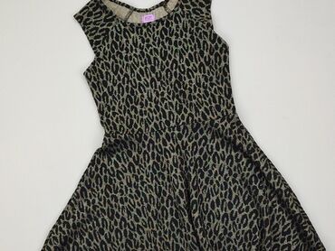 sukienka czarna z piorami: Sukienka, F&F, 9 lat, 128-134 cm, stan - Dobry