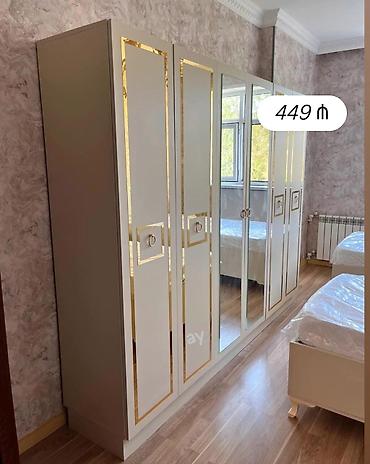 wkaf: Yeni, 5 qapı, Güzgülü, Ağ, Açılan, Düz dolab — 1