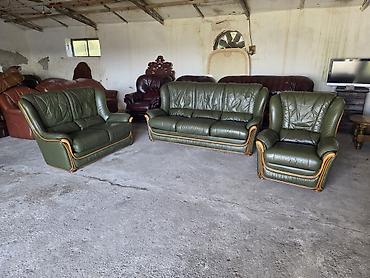 Stilske garniture: Komplet kožne garniture za dnevnu sobu – 1 - Sastav: trosed, dvosed i — 2