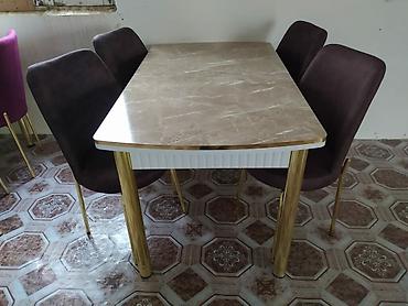 Masa və oturacaq dəstləri: 🇹🇷Türk istehsalı Möhtəşəm ✨✨ Kuxna üçün stol stul dəsti 4 stul 1 — 9