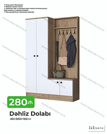Dolablar: Dəhliz dolabı – 40×200×160 sm - Model: Dəhliz üçün kombinə edilmiş — 1