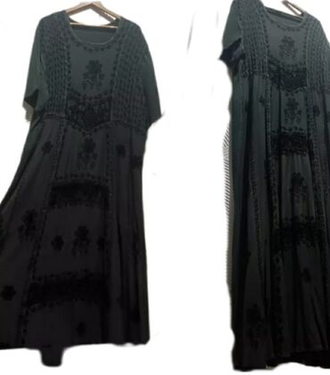 elegantna haljina stampani materijal: 2XL (EU 44), bоја - Crna, Drugi stil, Kratkih rukava