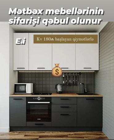 Qonaq otağı dəstləri: Mətbəx mebeli sifarişlə hazırlanır