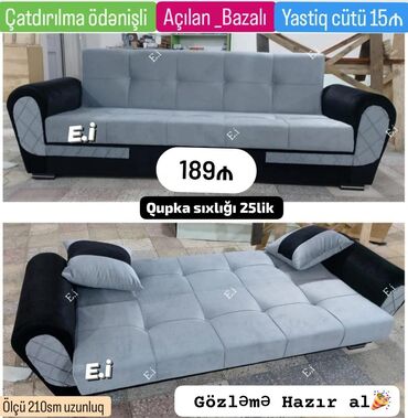 Çarpayılar: Di̇van-kravat, Açılan, Bazasız, Ödənişli çatdırılma