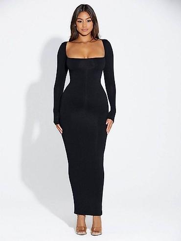 Haljine: Duge haljine sa elastinlm. Crna,plava,boja kajsije,zuta,svetlo — 3