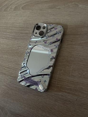 iphone 16 pro max lalafo: Зеркальный чехол для iPhone 13 с цветочным принтом и встроенным — 3