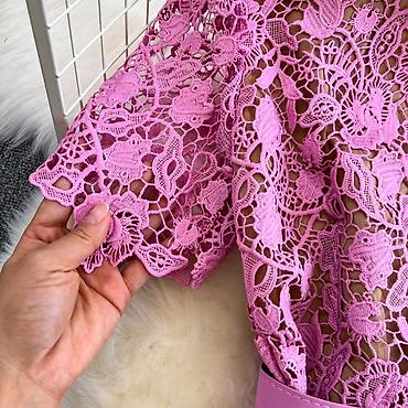 Көйнөктөр: Ажурное кружевное платье - Материал: плотное фигурное кружево с — 6