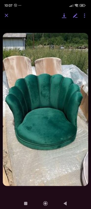 Fotelje: ⭐️Fotelja Shell ⭐️Cena 160e ⭐️Visina fotelje je 100 cm Sirina je 79cm na lalafo.rs — 3 Fotelje: ⭐️Fotelja Shell ⭐️Cena 160e ⭐️Visina fotelje je 100 cm Sirina je 79cm — 3