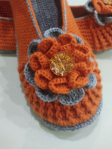 обувь мужская зима: Домашние тапочки 39, цвет - Оранжевый