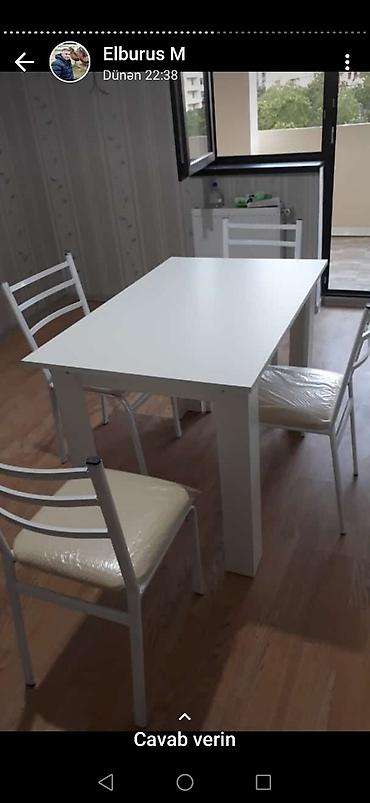 kafe stul: Mətbəx üçün, Yeni, Açılmayan, Kvadrat masa, 4 stul — 5