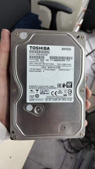 Prosessorlar: Daxili Sərt disk (HDD) Toshiba, 1 TB, 3.5", İşlənmiş