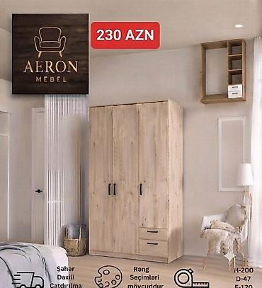 kalidor skafi: Aeron Mebel – 3 qapili dolab Dolab:H-200 E-120.D-47 — 1