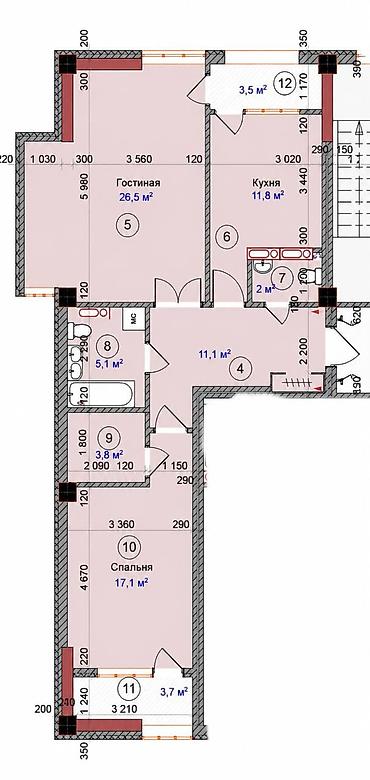 Продажа квартир: 2 комнаты, 80 м², 7 мкр Элитка, 9 этаж, Евроремонт — 5