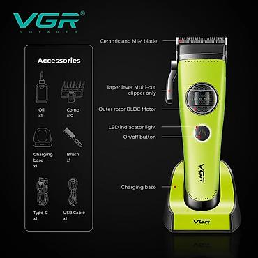 Бытовая техника: №: 13103 Məhsulun adı: Saç qırxan maşın VGR V-880C, peşəkar, simsiz — 5