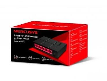 Modemi, ruteri i mrežni uređaji: Mercusys MS105G – gigabitni desktop svič, 5-portni - 5 RJ45 porta sa — 1