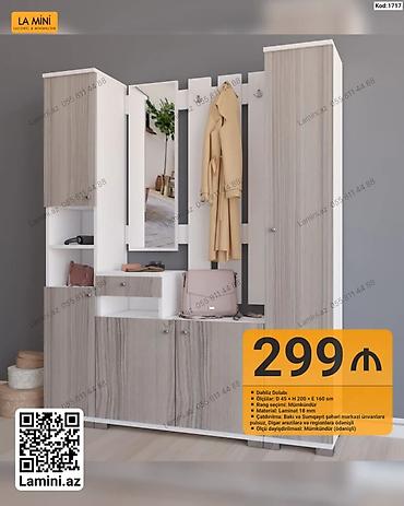 Dolablar: La Mini – Dəhliz Dolabı - Kod: 1717 - Ölçü: D 45 × H 200 × E 160 sm - — 1