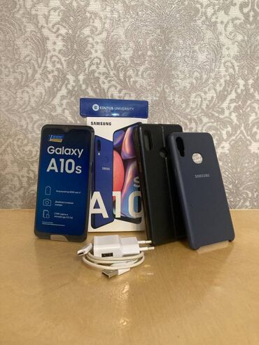 Уюлдук телефондор: Samsung A10s, Колдонулган, 32 GB, түсү - Көк, 2 SIM