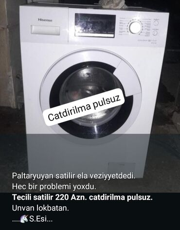 paltaryuyan islenmis: Paltaryuyan maşın Hisense, 6 kq, İşlənmiş