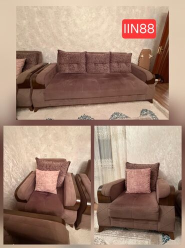 Kimya: İşlənmiş, Divan, 2 kreslo, Bazalı, Açılan